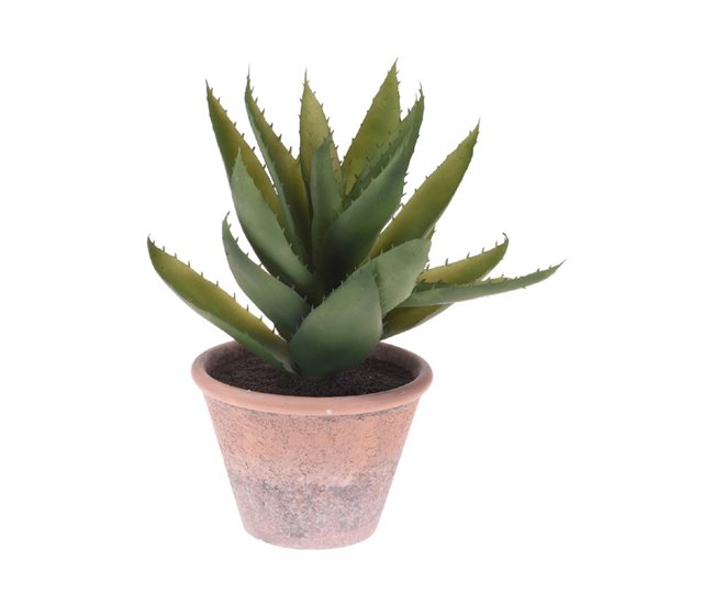 Aloe vera artificial en maceta terracota Multicolor