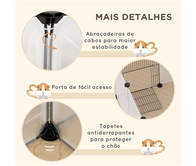 Valla para Mascotas Acero, Poliéster, PP PawHut Transparente