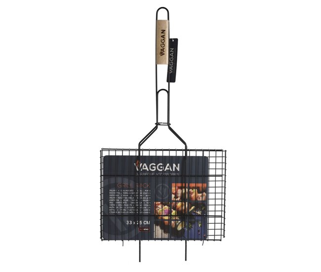 WELL HOME - Parrilla para hamburguesas Grill Rack antiadherente Negro