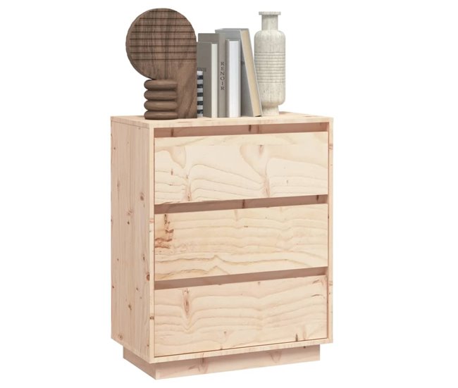 Aparador de madera maciza de pino 60 Blanco