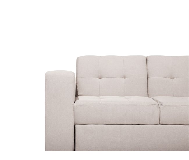 Beliani Sofá de 3 plazas Poliéster FALSTER Beige