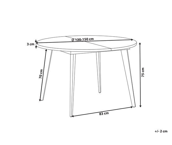 Beliani Mesa de comedor extensible BOVINA Madera Oscura