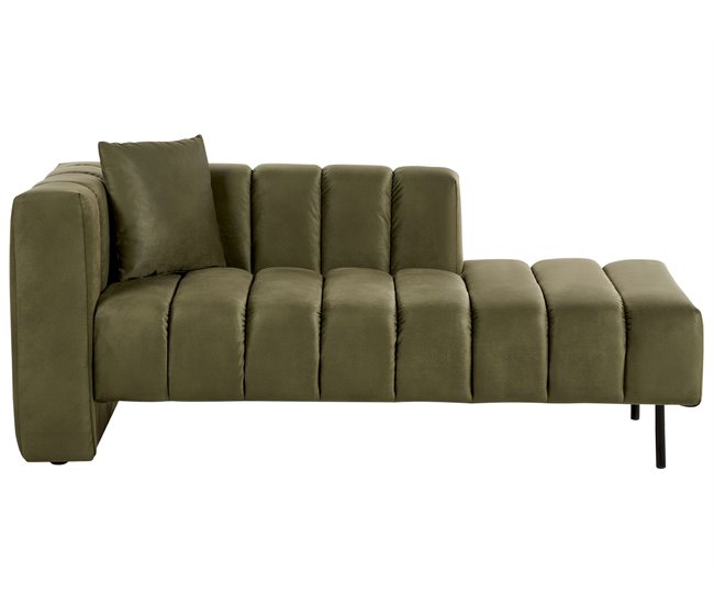 Beliani Chaise longue izquierdo Terciopelo LANNILS Beige