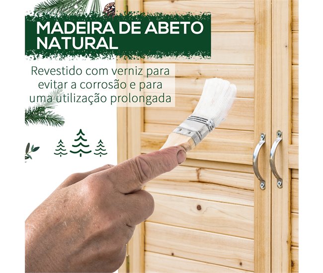 Armario de Almacenaje Madera de Abeto Outsunny Marron