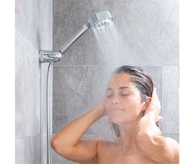Alcachofa de Ducha Doble con Dispensador 3 en 1 Plateado