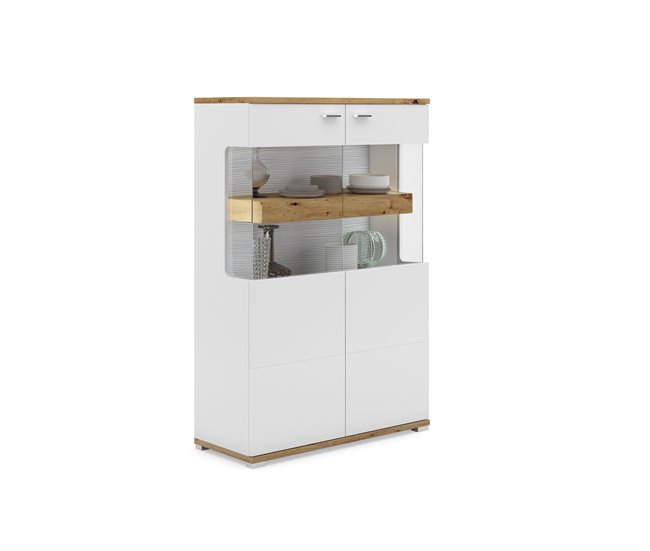 Vitrina 2 puertas blanco y roble CORSO Blanco/ Madera