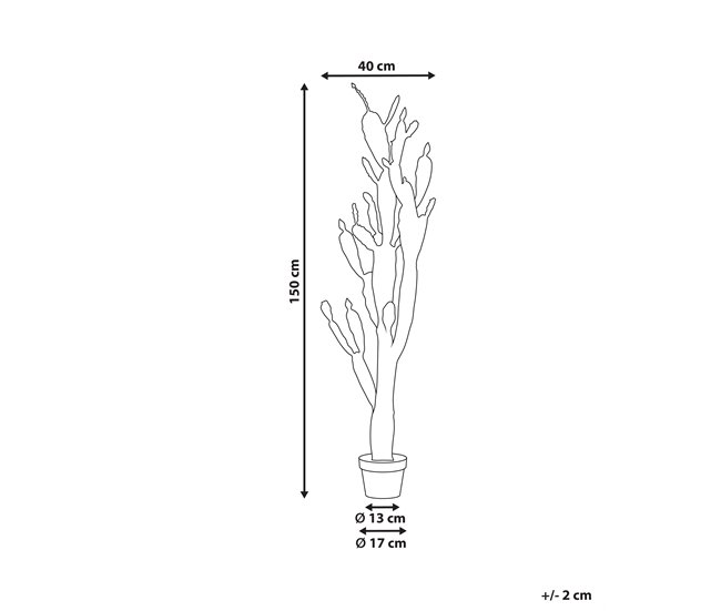 Beliani Planta artificial OPUNTIA CACTUS Verde