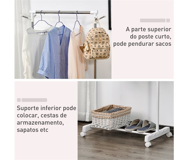 Perchero de Ropa Acero Inoxidable, Hierro, ABS, PP HOMCOM Multicolor