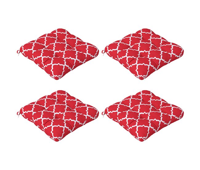 Cojines para Sillas Tela de Hilo Teñido Outsunny Rojo