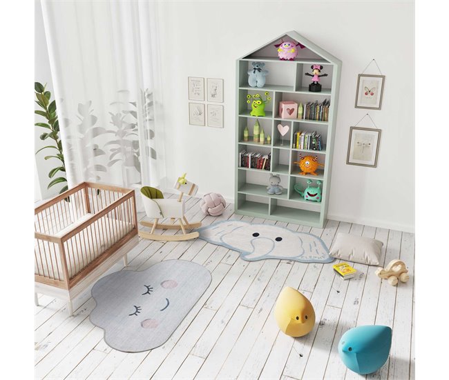 Alfombra infantil forma nube CANDY - ATTICGO 75x120 Blanco