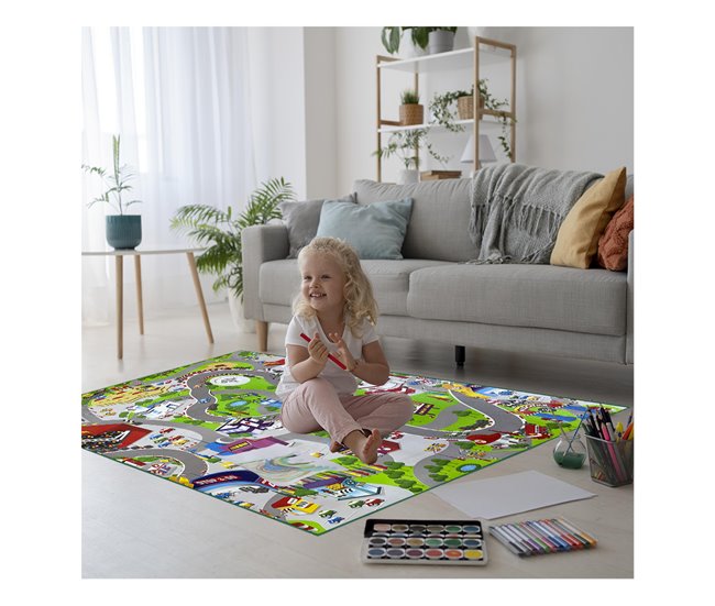 Acomoda Textil – Alfombra Infantil Impermeable y Acolchada. Gris