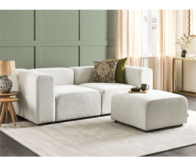 Beliani Sofá de 2 plazas Pana FALSTERBO Crema