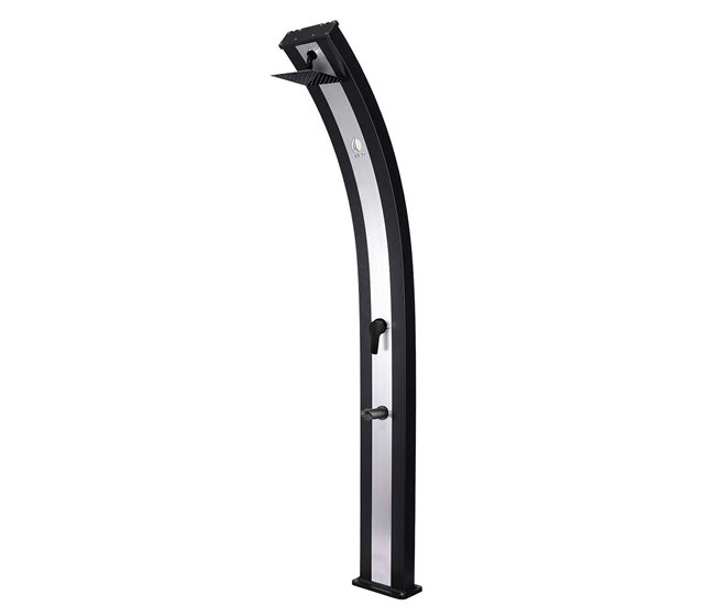 Ducha solar de aluminio con lavapiés Sined DOCCIA ELLA INOX Negro