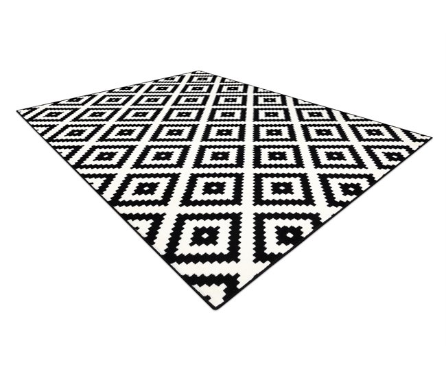 Alfombra BCF Morad RUTA diamantes geométrico 140x200 Negro