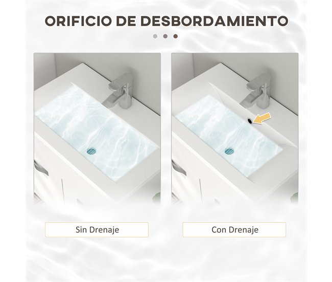 Muebles de Baño Melamina de Madera kleankin, hogar - baño Blanco