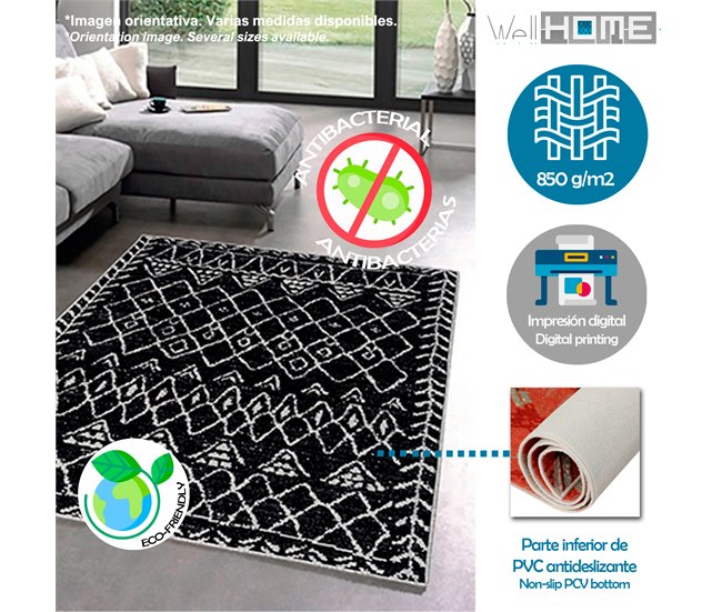 Alfombra De 160 X 230Cm 230x160 Antracita