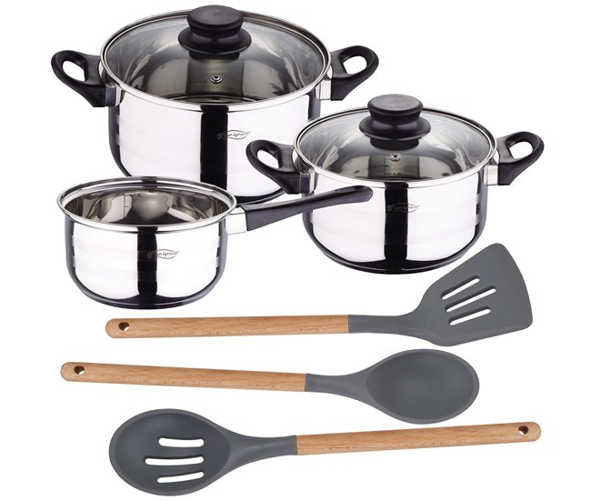 Batería de cocina 5 piezas Cromo
