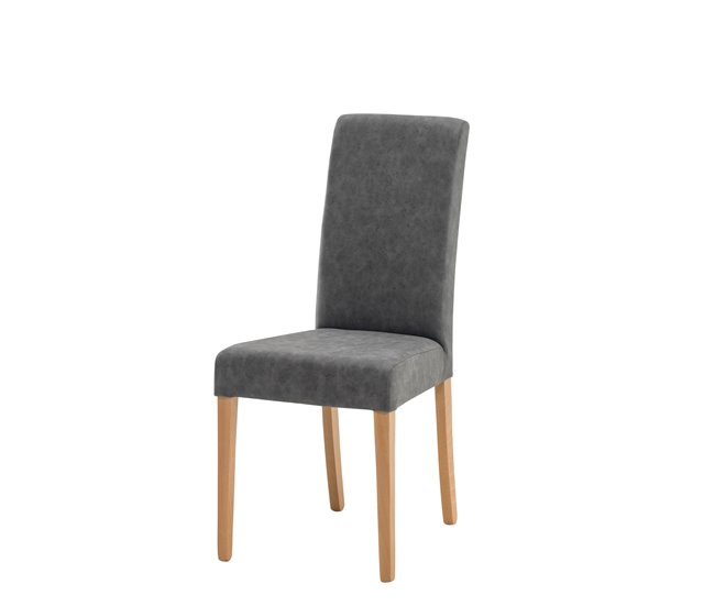 Silla GANT tapizada en pu gris Grafito