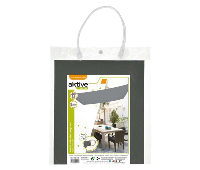Toldo sombreo rectangular Aktive Garden gris antracita Gris