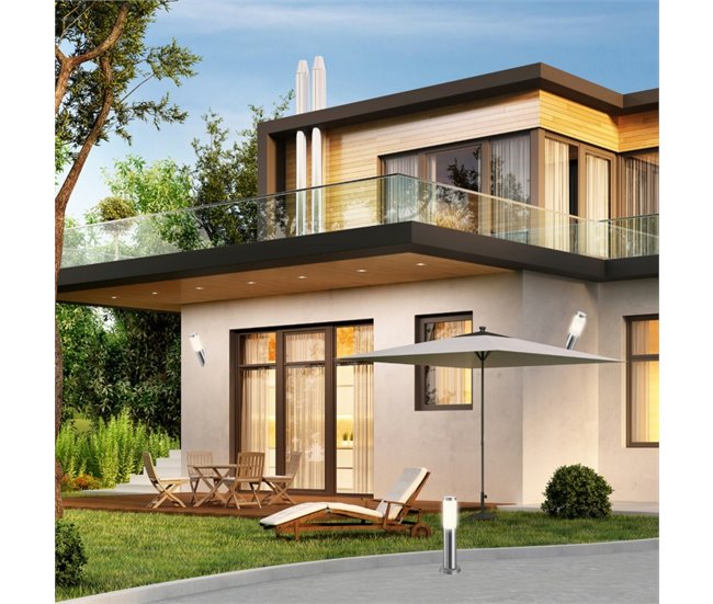 Forlight Koral (2 uds) Baliza Exterior para Jardín Plateado