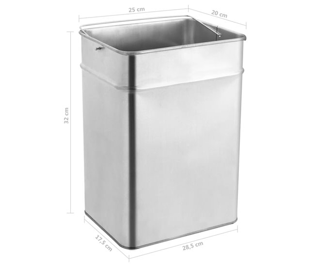 Cenicero de hotel cubo de basura litros acero Gris