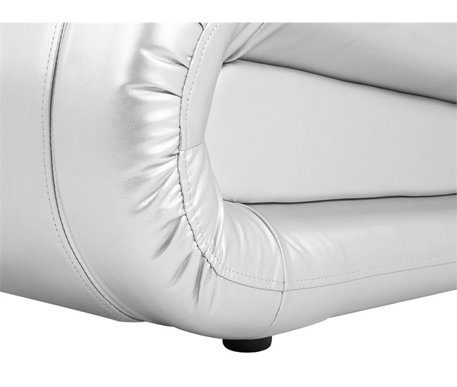 Beliani Cama con somier Piel sintética AVIGNON 205x221 Gris