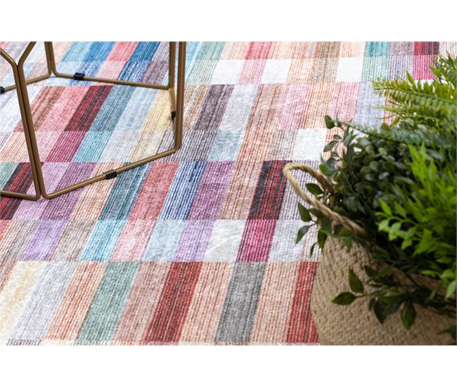 Alfombra lavable ANDRE 2295 Rayas 160x220 Rosa
