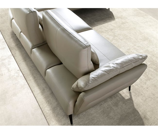 ANGEL CERDA Sofá chaise longue derecha piel Arena