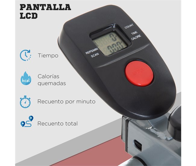 Bicicleta Elíptica Acero, ABS HOMCOM, deportes y ocio - fitness Gris