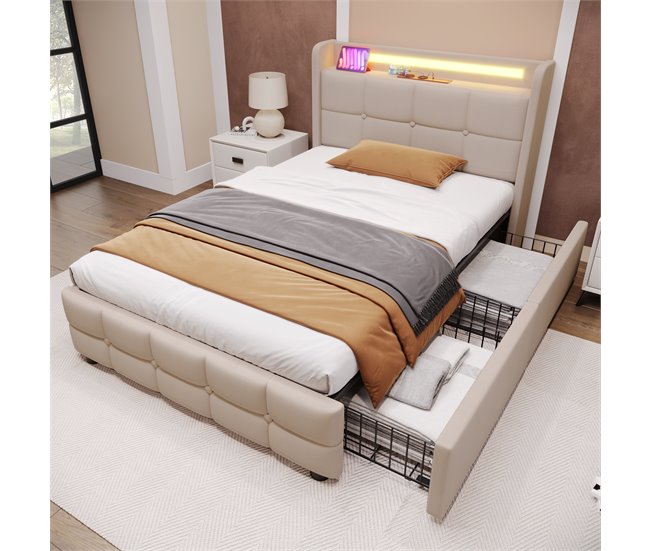 Camas individuales 94x220 Beige