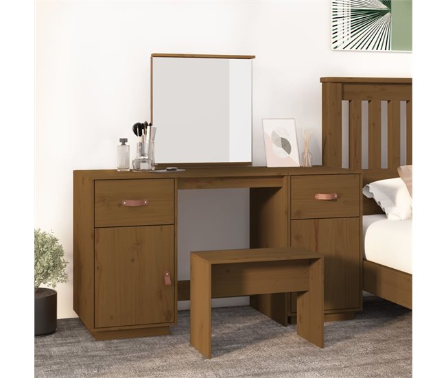 Tocador con espejo 95 Marron