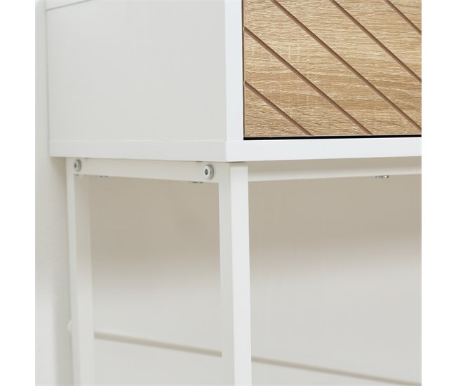 Mesa de Consola Metal, Melamina de Madera HOMCOM 100 Blanco