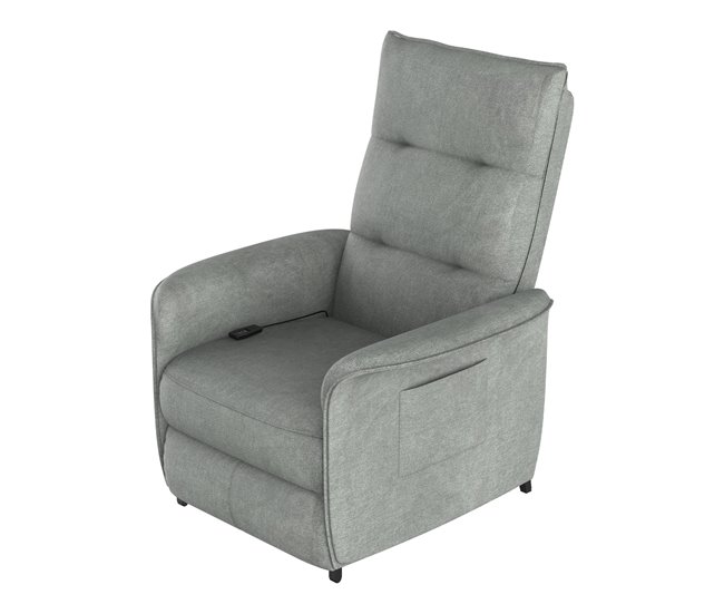 Sillón relax reclinable Savukoski acero poliéster Gris Claro