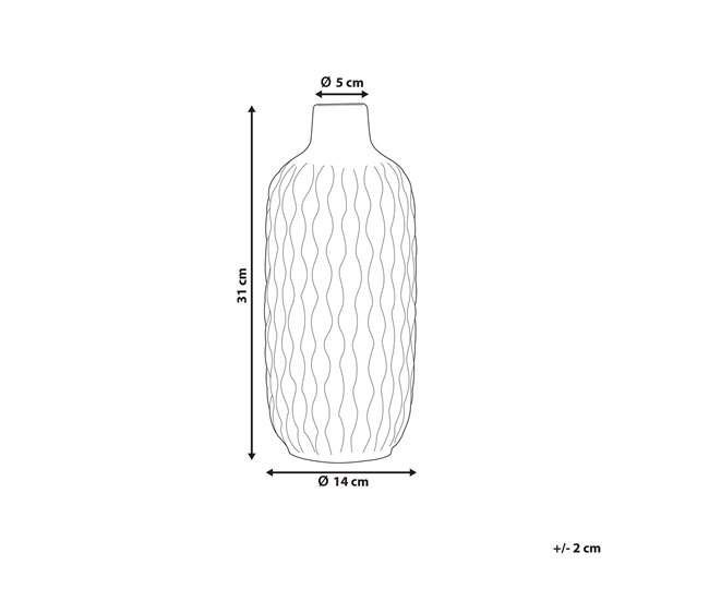 Beliani Jarrón decorativo EMAR Blanco