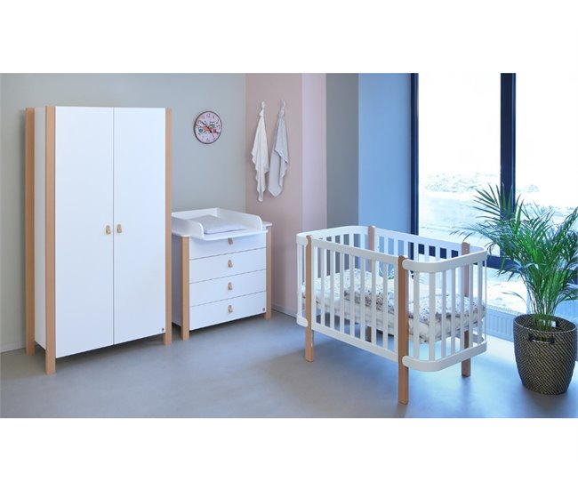 YappyÉtude armario de 2 puertas 95 Blanco/ Madera