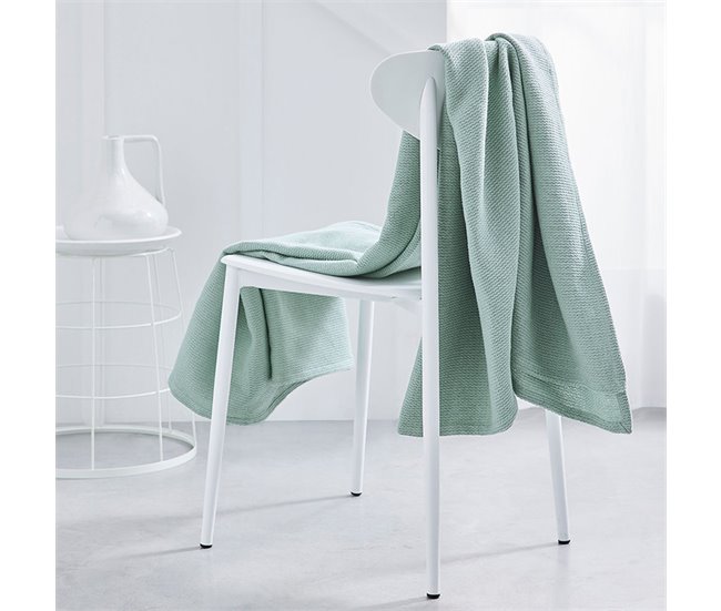 Foulard multiusos de algodón confeccionado con tejido nido de abeja Turquesa