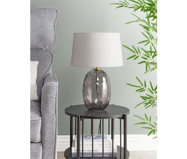 Beliani Lámpara de mesa BONELLI Gris