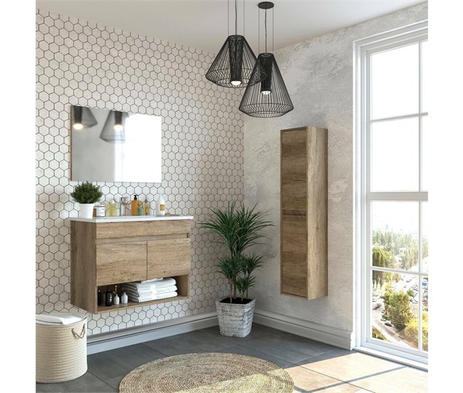 Bajo el armario efecto madera Beige