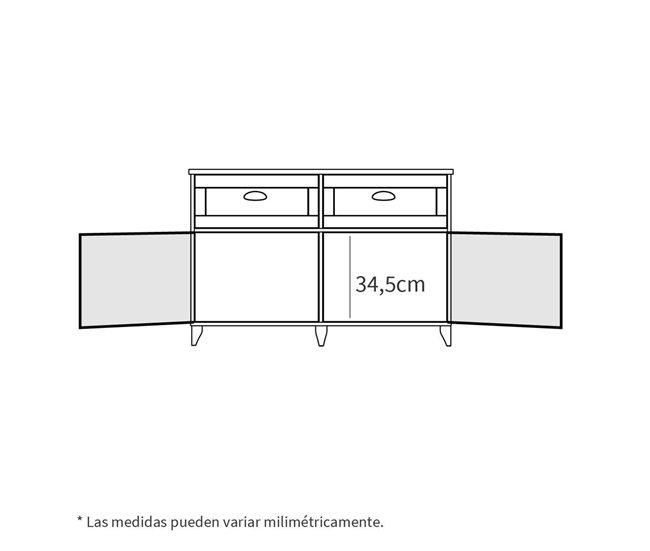 Aparador de Salón Comedor Portobello Blanco/ Madera
