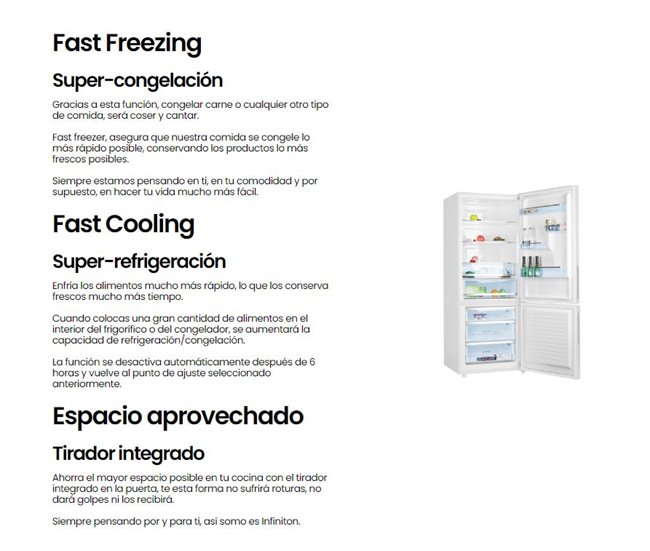 Frigorifco Combi Infiniton FGC-79WS, 442 l Blanco