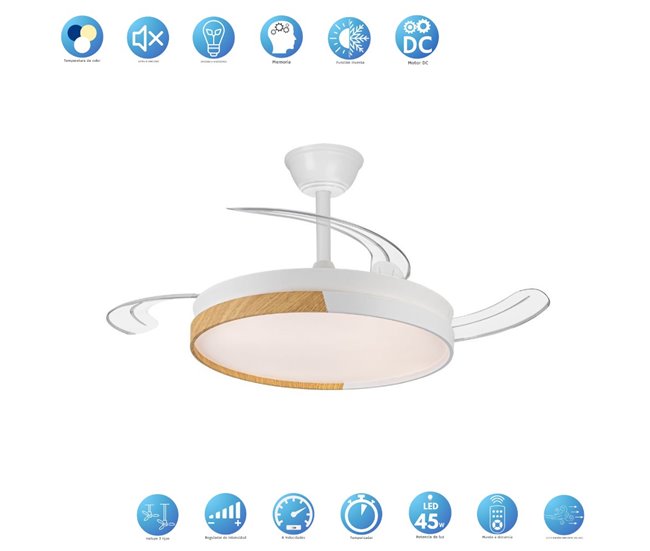 Ventilador De Techo Metal Serie Vista Blanco