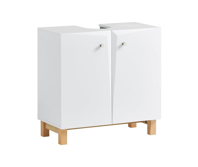 Mueble para Debajo del Lavabo con 2 Puertas Estante BZR92-W SoBuy Blanco