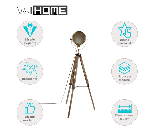 WELL HOME - Lámpara de pie ebor Beige