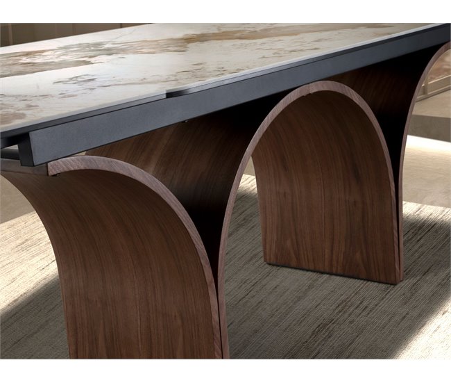 ANGEL CERDA Mesa comedor extensible 260x100 Blanco/ Madera