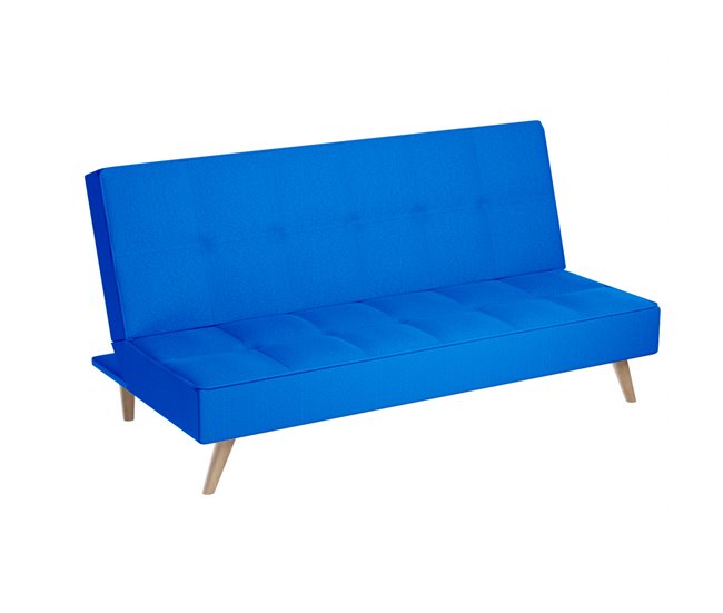 Sofá Cama Clic Clac Tipo Libro de 3 Plazas modelo Berlin Azul