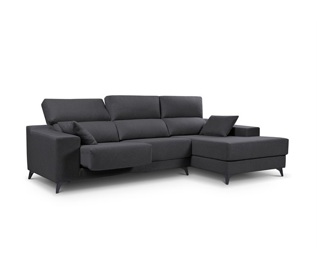 Chaise longue S con arcón NOELIA Antracita