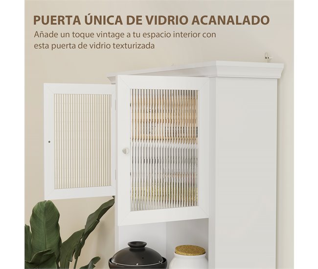 Alacena de Cocina Melamina de Madera, MDF HOMCOM, hogar - cocina Blanco