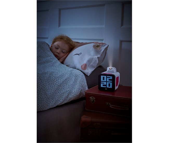 Despertador con proyección para niños Bigben Rosa