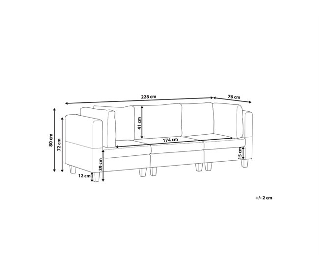 Beliani Sofá modular Poliéster UNSTAD Beige