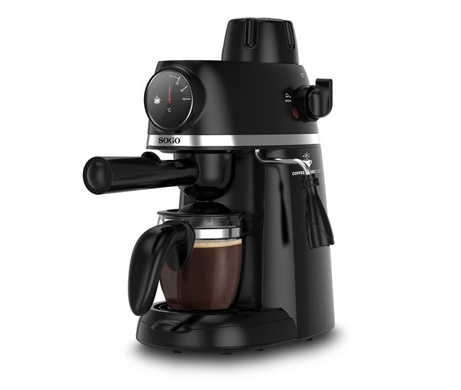 CAFETERA EXPRESSO + CAPUCCINO -3.5 BAR- 0,24L - 800W Negro